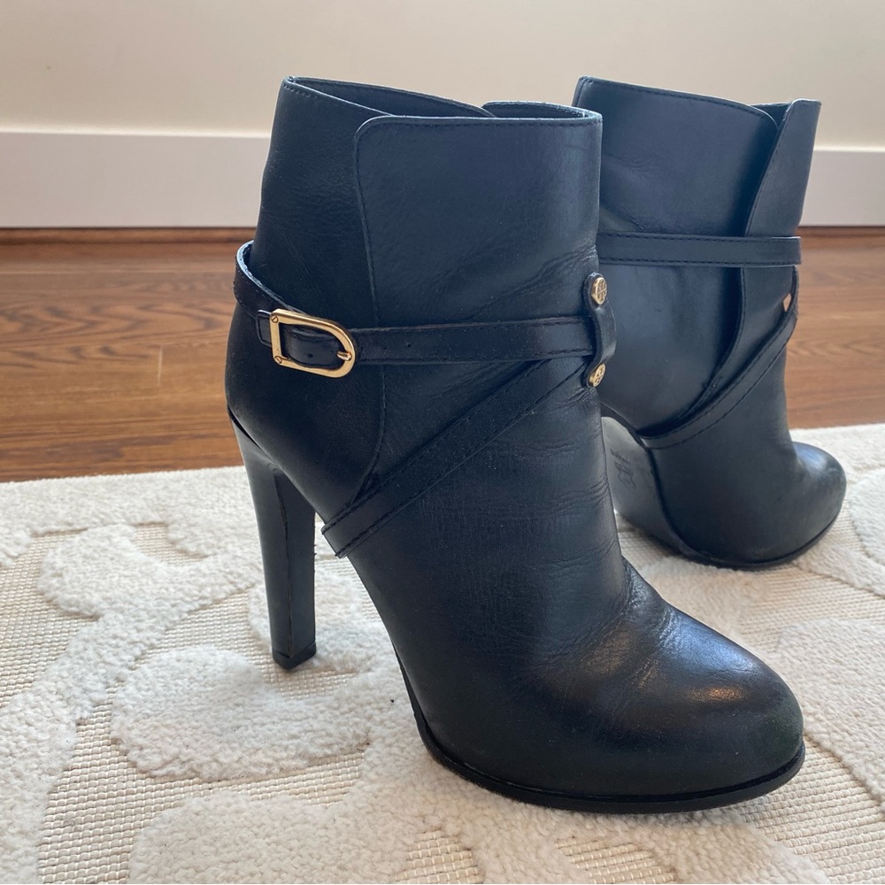 Tory Burch "Dorese" Leather High Heel Ankle Bootie Boots